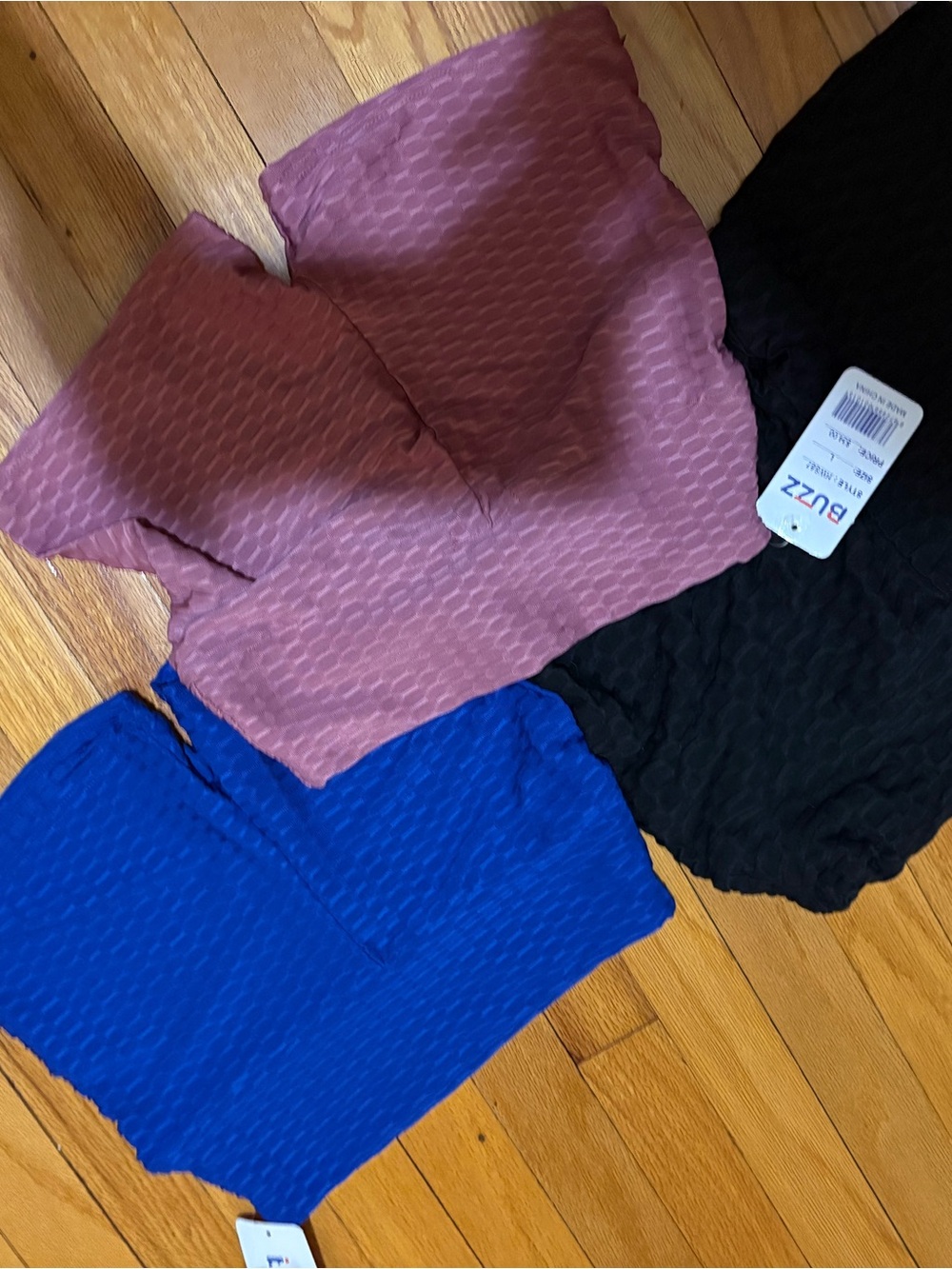 BUZZ Textured Pull-On Shorts - Pink, Blue, Black (3 pairs)
